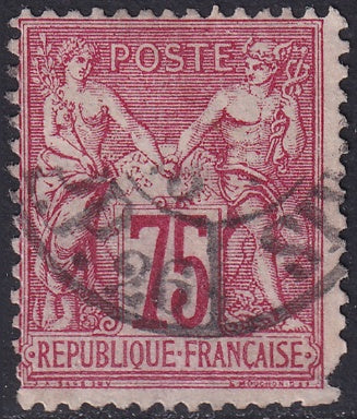 France 1885 Sc 83 used type II damaged corner