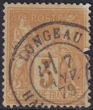 France 1878 Sc 89 used Longeau cancel tear at right side type II