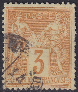 France 1878 Sc 89 used type II small repaired tear