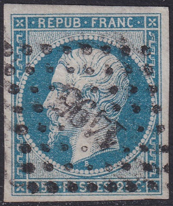 France 1852 Sc 11 used "1495" (Le Havre) PC cancel small thins