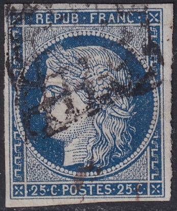 France 1850 Sc 6a used grille cancel