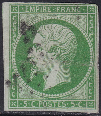 France 1854 Sc 13 used creased small corner fold