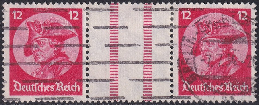 Germany 1933 Sc 399b gutter pair from booklet used Berlin cancel