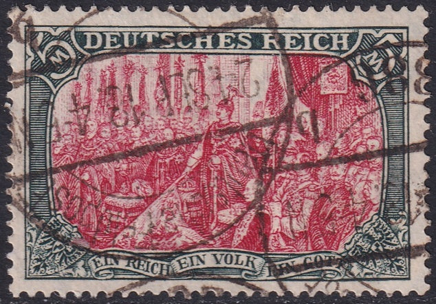 Germany 1915 Sc 95b used wartime printing Deutscherldpost cancel