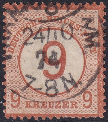 Germany 1874 Sc 28 used Frankfurt a.M. cancel small tear