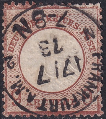 Germany 1872 Sc 25 used Frankfurt a.M. cancel thinned corner