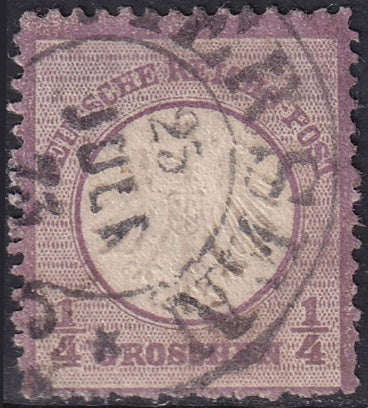 Germany 1872 Sc 1 used [..]ersen cancel thinned corner