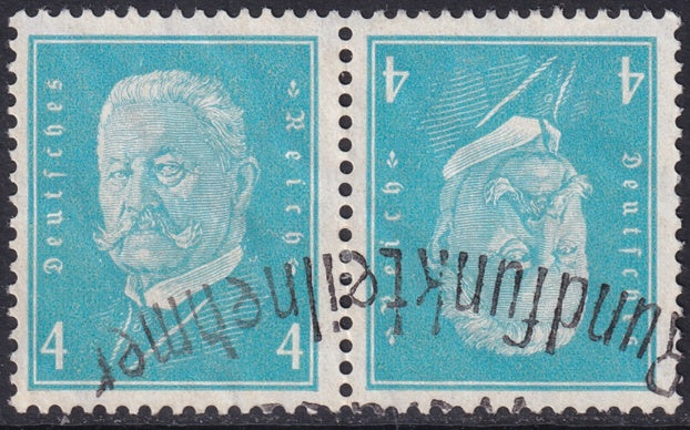 Germany 1932 Sc 367a tête-bêche pair from booklet used