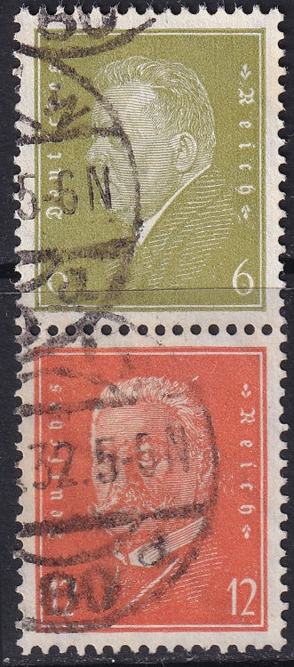 Germany 1928 Sc 369,373 se-tenant pair from booklet used