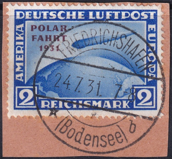 Germany 1931 Sc C41 air post used Friechrichshafen cancel on piece