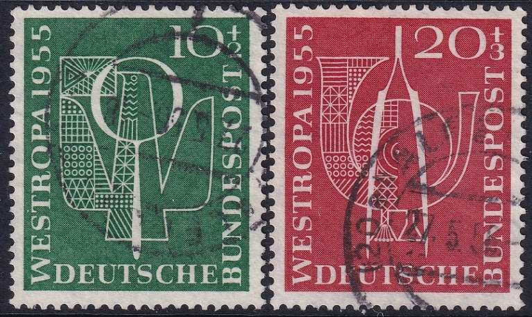 Germany 1955 Sc B342-3 set used