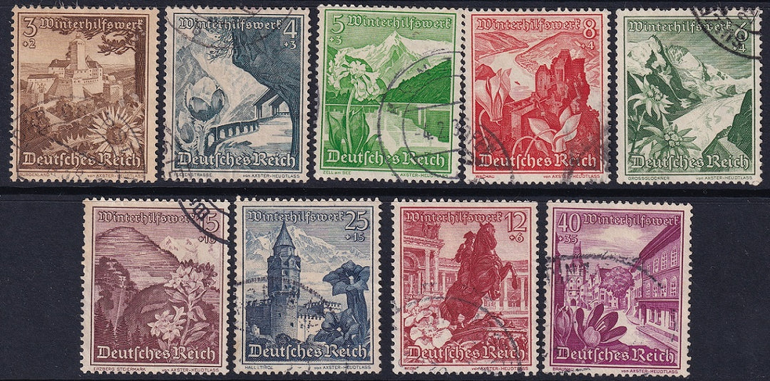 Germany 1938 Sc B123-31 set used