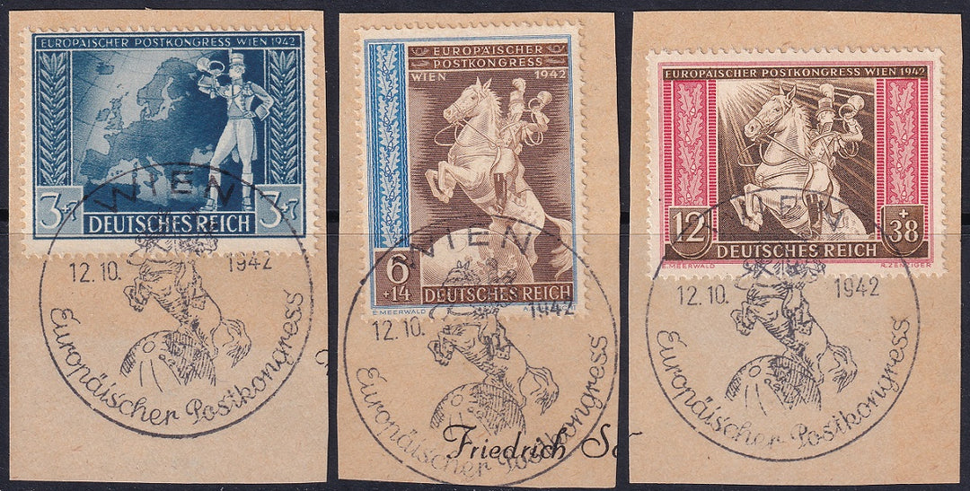 Germany 1942 Sc B209-11 set used commemorative first day cancels on piece