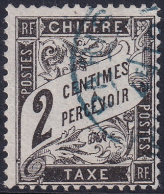 France 1882 Sc J12 postage due used blue Paris cancel