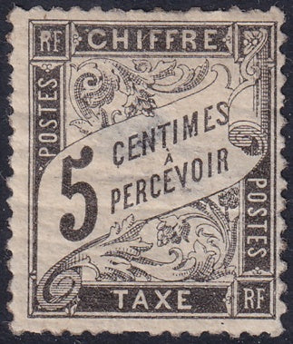 France 1882 Sc J15 postage due MH* centre thin