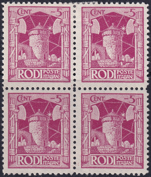 Italy Aegean Rhodes 1929 Sc 15 block MH*