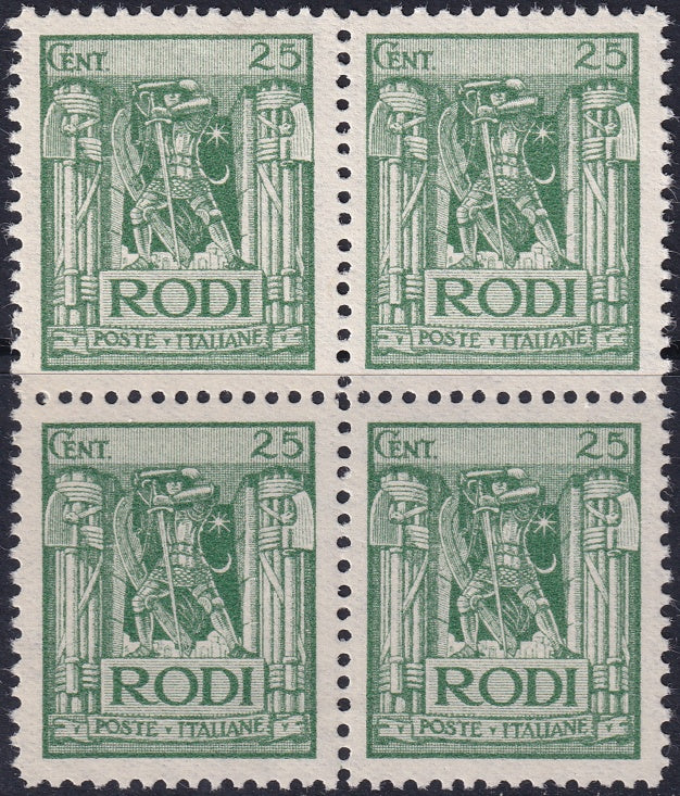 Italy Aegean Rhodes 1929 Sc 18 block MLH*