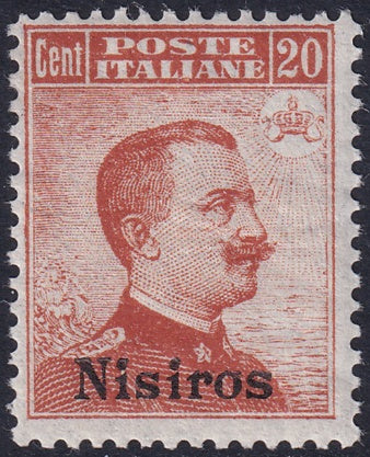 Italy Aegean Nisiro 1917 Sc 10 MLH* some crazed gum