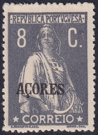 Azores 1913 Sc 163 MH* perf 15x14 chalky paper