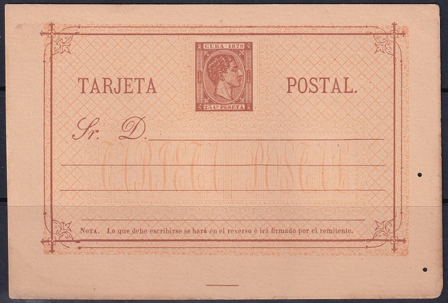 Cuba 1879 Ed entero 2cba postal stationery MNH** variety