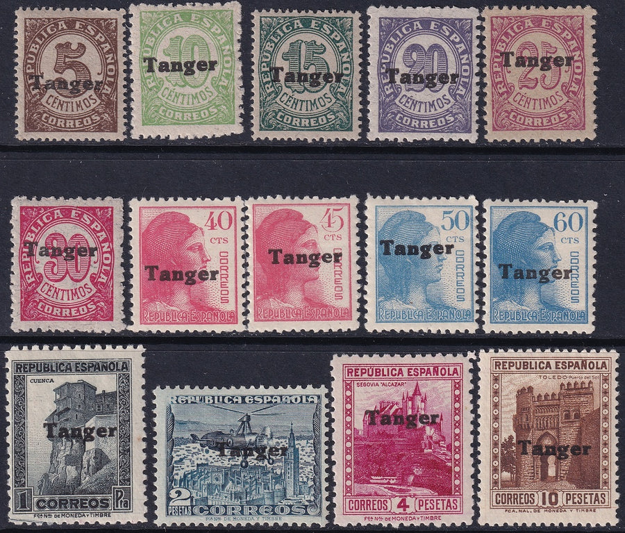 Spanish Tangier 1939 Ed 114-27 set MLH* high values expertized