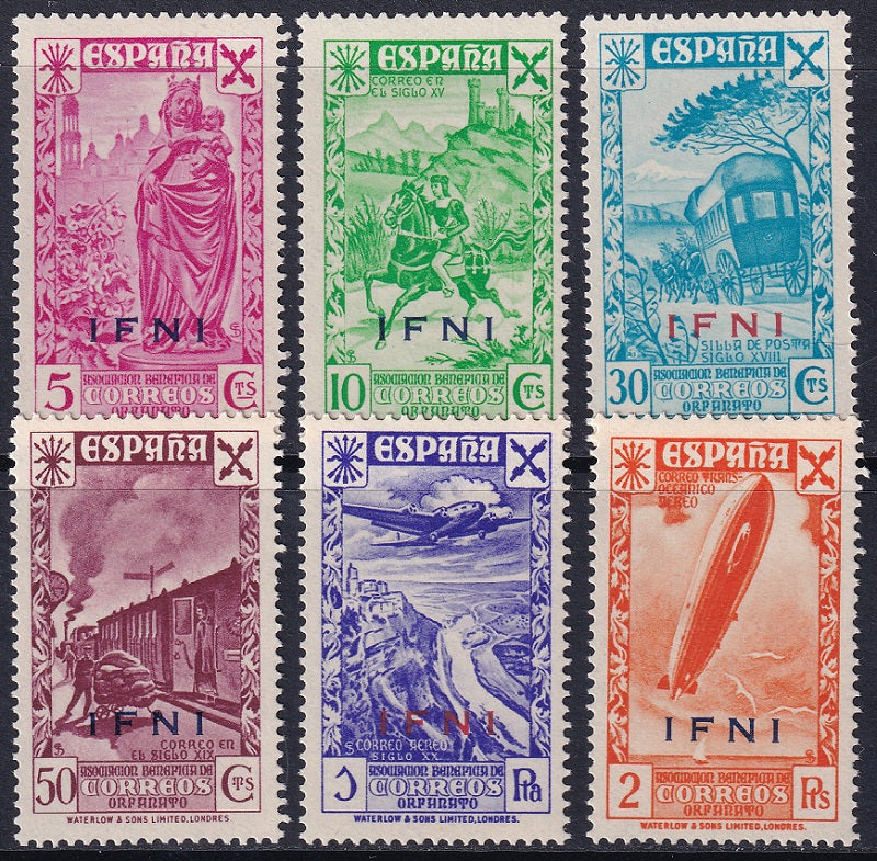 Ifni 1943 beneficencia Ed 7-12 set MNH**