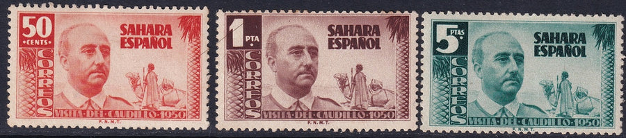 Spanish Sahara 1951 Sc 62-4 set MH* disturbed gum