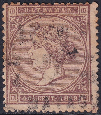 Cuba 1869 Sc 41 used perf toning