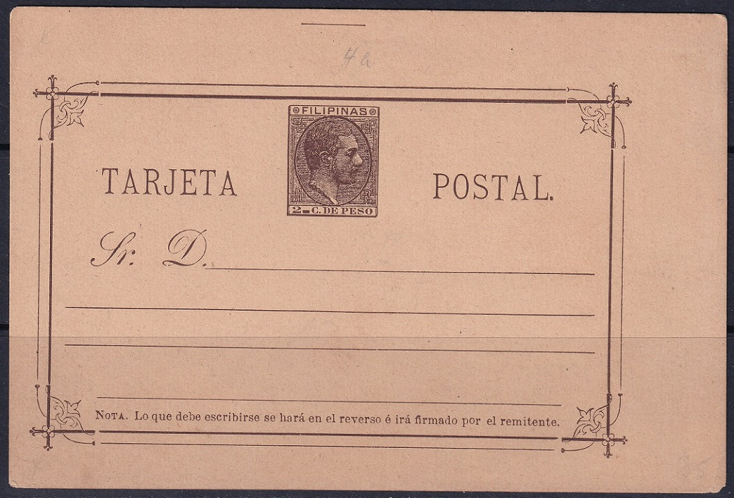 Philippines 1889 Ed entero 4 postal stationery MNH**