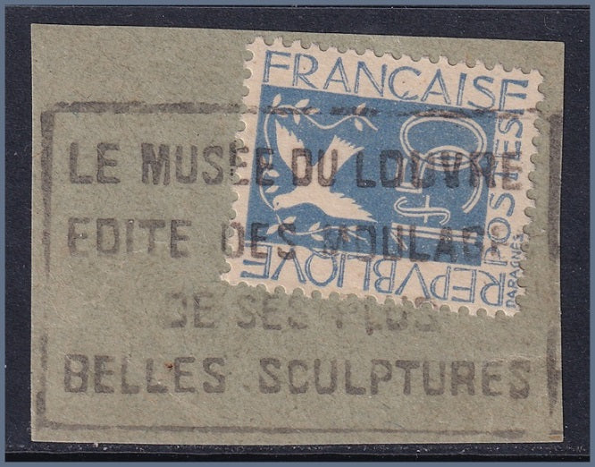 France 1934 Sc 294 used on piece Louvre slogan cancel