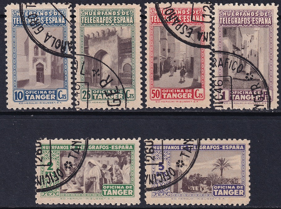 Spanish Tangier 1946 beneficencia Ed 35-40 set used