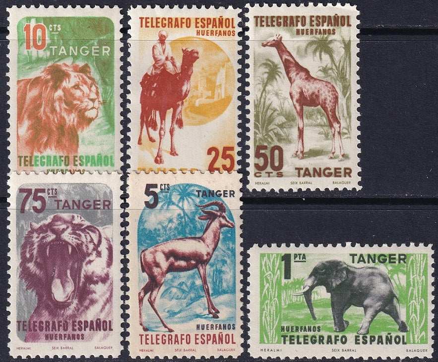 Spanish Tangier 1956 beneficencia Ed 65-70 set MH*