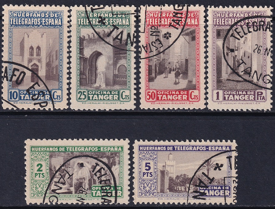 Spanish Tangier 1946 beneficencia Ed 35-40 set used