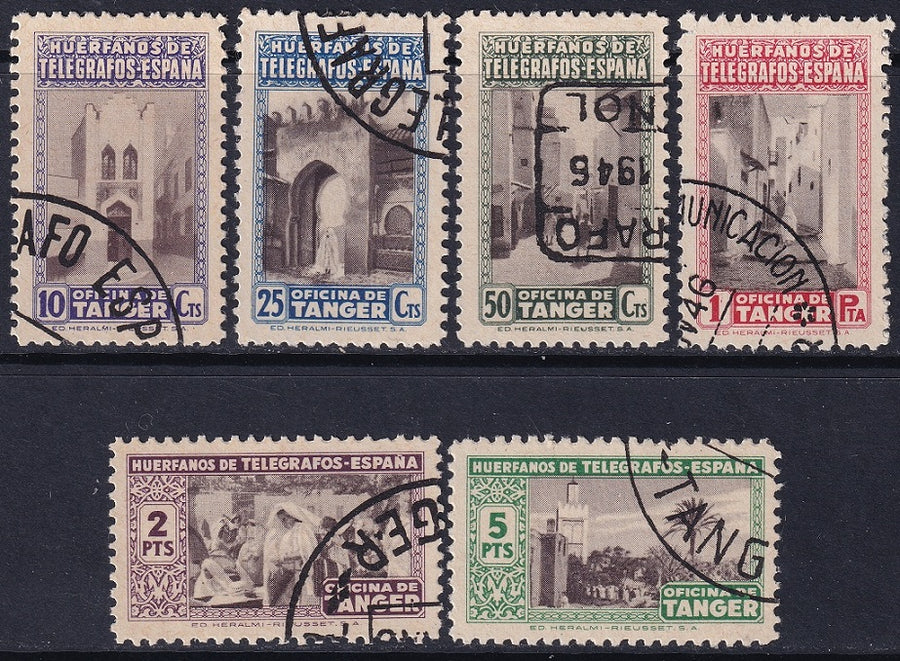 Spanish Tangier 1946 beneficencia Ed 41-6 set used