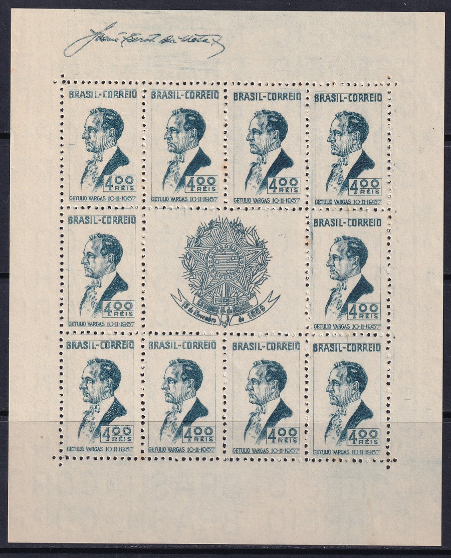 Brazil 1938 Sc 466 souvenir sheet MNGAI(*)