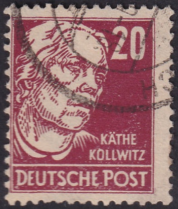 Germany 1948 Sc 10N36 var Soviet Zone used "S of DEUTSCHE thickened" plate flaw