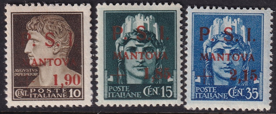 Italy 1945 Sa 1-3 Mantova CLN local partial set MH* experts marks