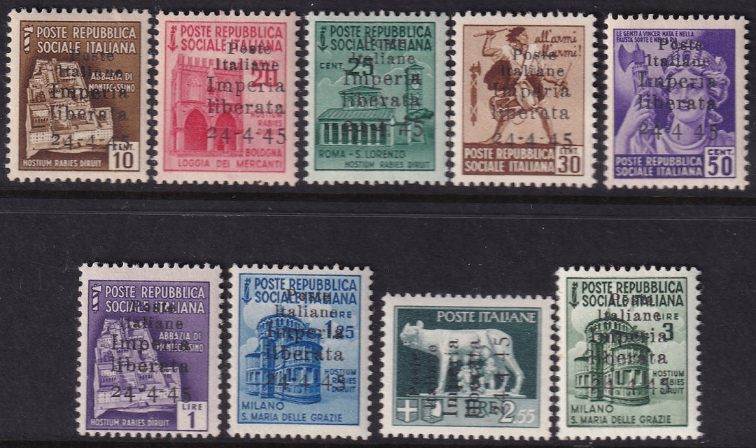 Italy 1945 Sa 2/11 Imperia CLN local partial set MH*