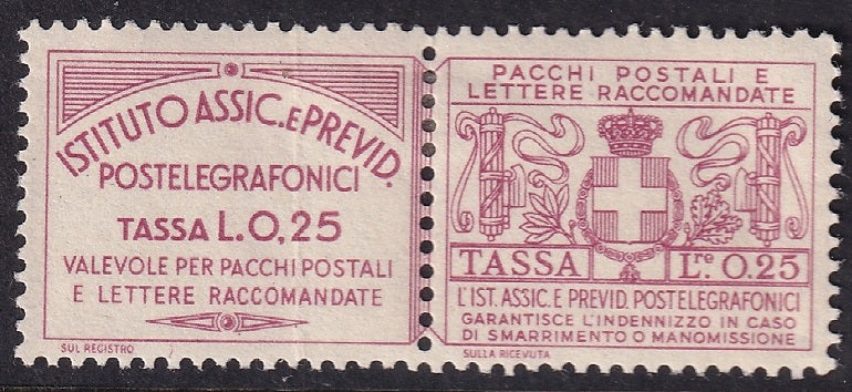 Italy 1936 Sa 11 assicurativi MH* large crease