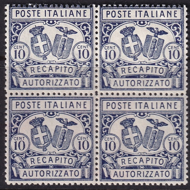 Italy 1928 Sc EY1 authorized delivery block MNH** perf 14