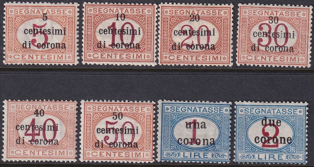 Austria 1919 Sc NJ8-15 Italian occ postage due partial set MLH* 