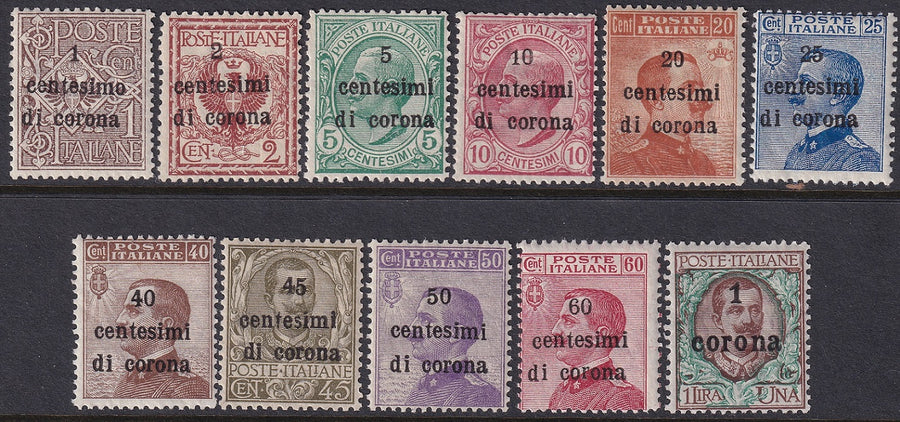 Austria 1919 Sc N64-74 Italian occ set MLH*/MNH**