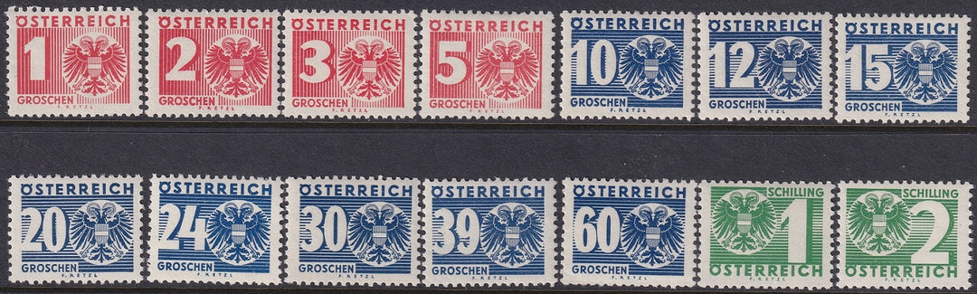 Austria 1935 Sc J159-72 postage due partial set MNH**
