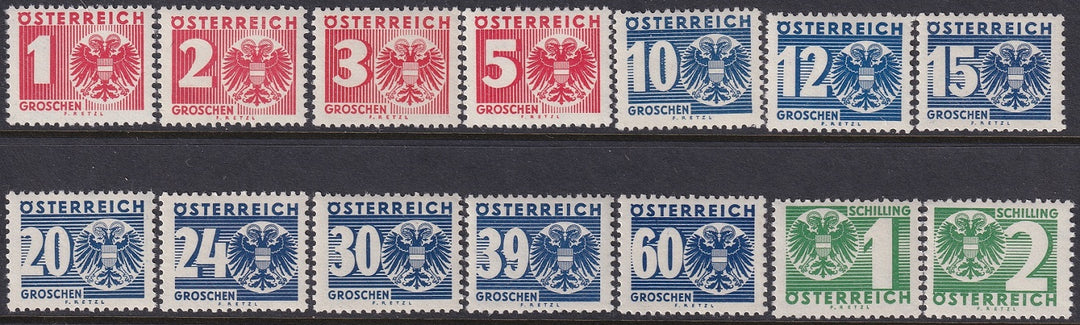 Austria 1935 Sc J159-72 postage due partial set MNH**
