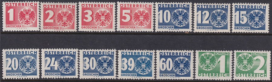 Austria 1935 Sc J159-72 postage due partial set MNH**