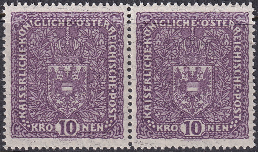 Austria 1919 Sc 175 pair MNH** granite paper type II