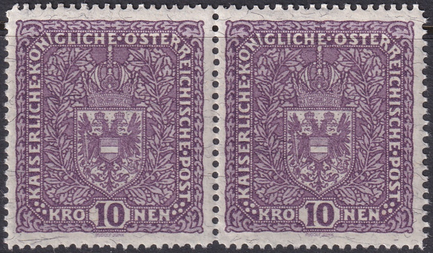 Austria 1919 Sc 175 pair MNH** granite paper type II