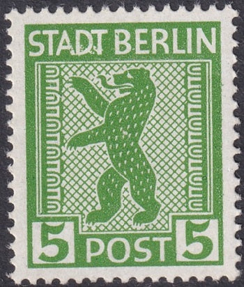 Germany 1945 Sc 11N1 var Berlin-Brandenburg MNH** plate flaw