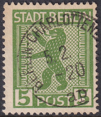 Germany 1945 Sc 11N1 var Berlin-Brandenburg used plate flaw