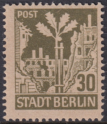 Germany 1945 Sc 11N7 var Berlin-Brandenburg MNH** plate flaw